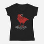 Crow Broken Cassete Tape-Womens-V-Neck-Tee-tobefonseca
