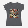 Chess Art Vintage-Womens-V-Neck-Tee-tobefonseca