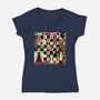 Chess Art Vintage-Womens-V-Neck-Tee-tobefonseca
