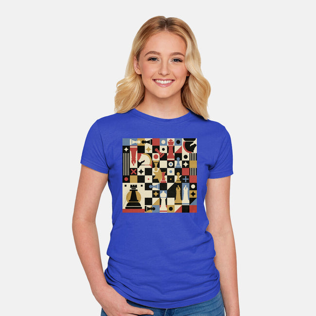 Chess Art Vintage-Womens-Fitted-Tee-tobefonseca