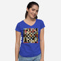 Chess Art Vintage-Womens-V-Neck-Tee-tobefonseca