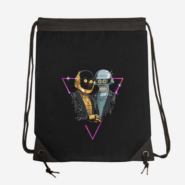 Robot DJ Duo-None-Drawstring-Bag-Diego Gurgell