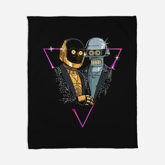 Robot DJ Duo-None-Fleece-Blanket-Diego Gurgell