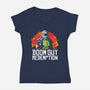 Doom Guy Redemption-Womens-V-Neck-Tee-arace