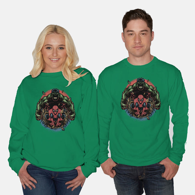 Gamma And Web-Unisex-Crew Neck-Sweatshirt-glitchygorilla
