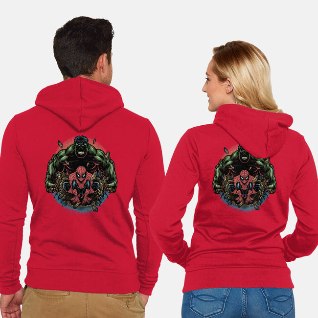 Gamma And Web-Unisex-Zip-Up-Sweatshirt-glitchygorilla