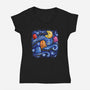 Starry Pacman-Womens-V-Neck-Tee-Alan Maia