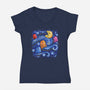 Starry Pacman-Womens-V-Neck-Tee-Alan Maia