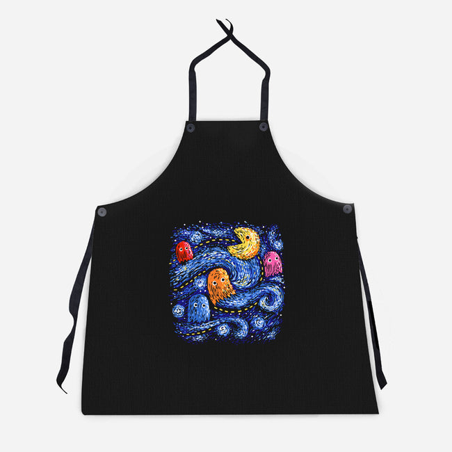 Starry Pacman-Unisex-Kitchen-Apron-Alan Maia