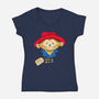 Please Look After This Bear-Womens-V-Neck-Tee-DrawnByBryan