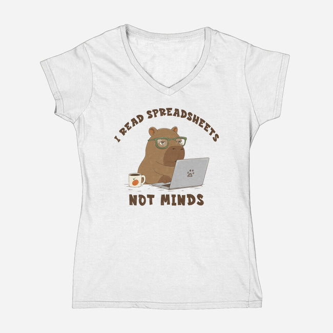 I Read Spreadsheets-Womens-V-Neck-Tee-Loobs