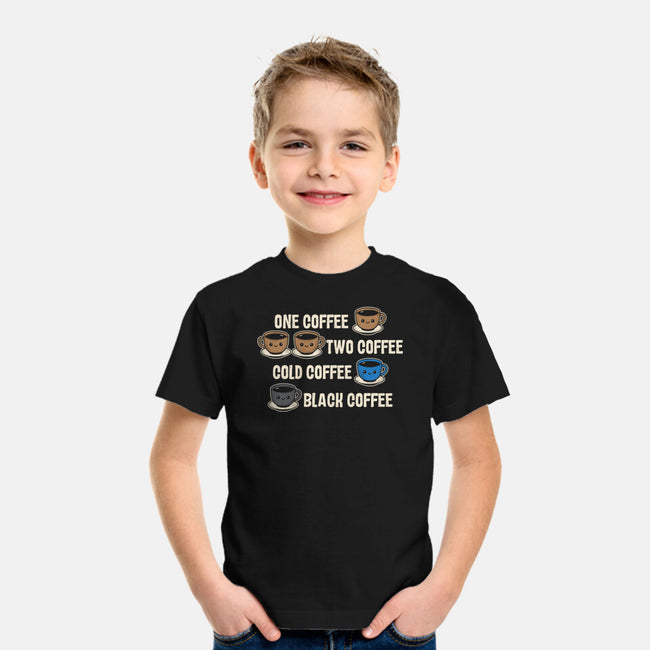 One Coffee Two Coffee-Youth-Basic-Tee-turborat14