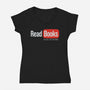 No Ads Just Reading-Womens-V-Neck-Tee-NMdesign