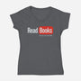 No Ads Just Reading-Womens-V-Neck-Tee-NMdesign