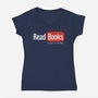 No Ads Just Reading-Womens-V-Neck-Tee-NMdesign