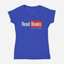 No Ads Just Reading-Womens-V-Neck-Tee-NMdesign
