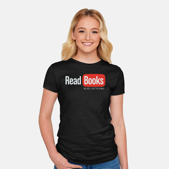 No Ads Just Reading-Womens-Fitted-Tee-NMdesign