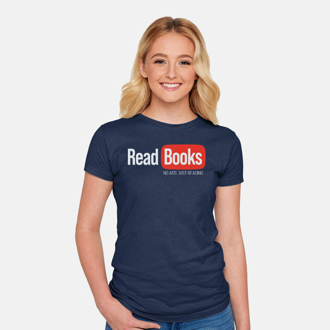 No Ads Just Reading-Womens-Fitted-Tee-NMdesign