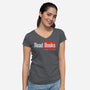 No Ads Just Reading-Womens-V-Neck-Tee-NMdesign