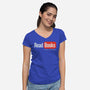 No Ads Just Reading-Womens-V-Neck-Tee-NMdesign