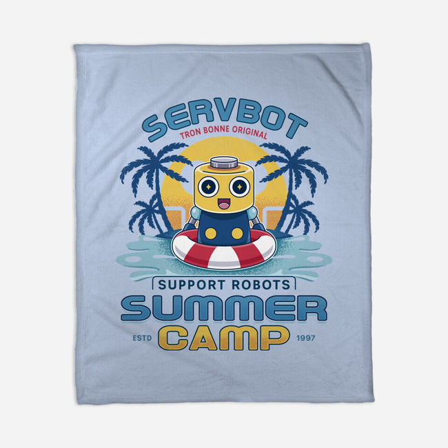 Servbot Summer Camp Vintage-None-Fleece-Blanket-LAGELANTEE