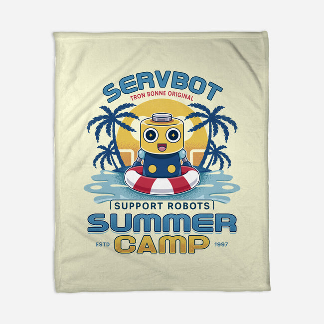 Servbot Summer Camp Vintage-None-Fleece-Blanket-LAGELANTEE