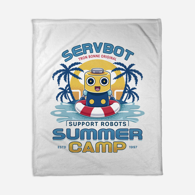 Servbot Summer Camp Vintage-None-Fleece-Blanket-LAGELANTEE