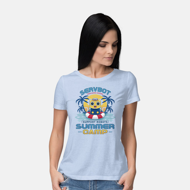 Servbot Summer Camp Vintage-Womens-Basic-Tee-LAGELANTEE