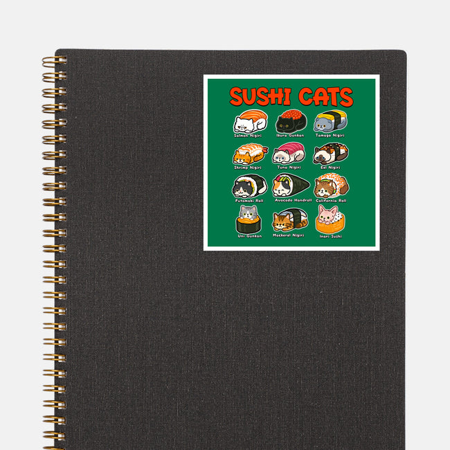 Kawaii Sushi Cats-None-Glossy-Sticker-GoshWow