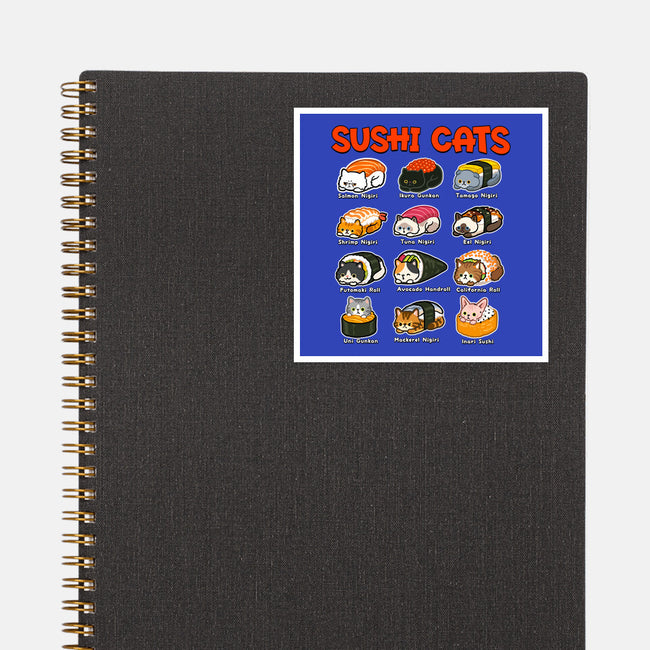 Kawaii Sushi Cats-None-Glossy-Sticker-GoshWow