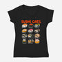 Kawaii Sushi Cats-Womens-V-Neck-Tee-GoshWow