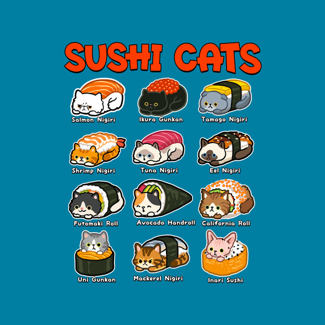 Kawaii Sushi Cats-None-Drawstring-Bag-GoshWow