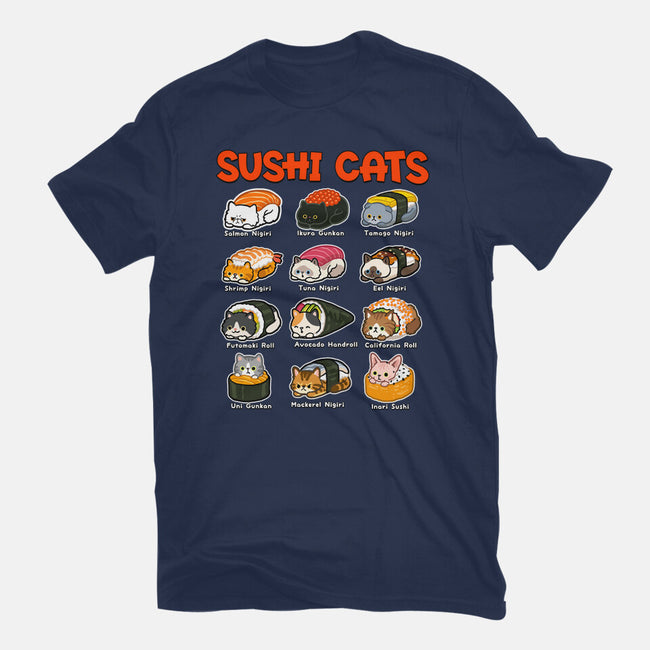 Kawaii Sushi Cats-Womens-Fitted-Tee-GoshWow