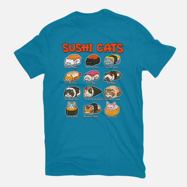 Kawaii Sushi Cats-Womens-Fitted-Tee-GoshWow
