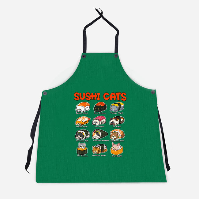 Kawaii Sushi Cats-Unisex-Kitchen-Apron-GoshWow