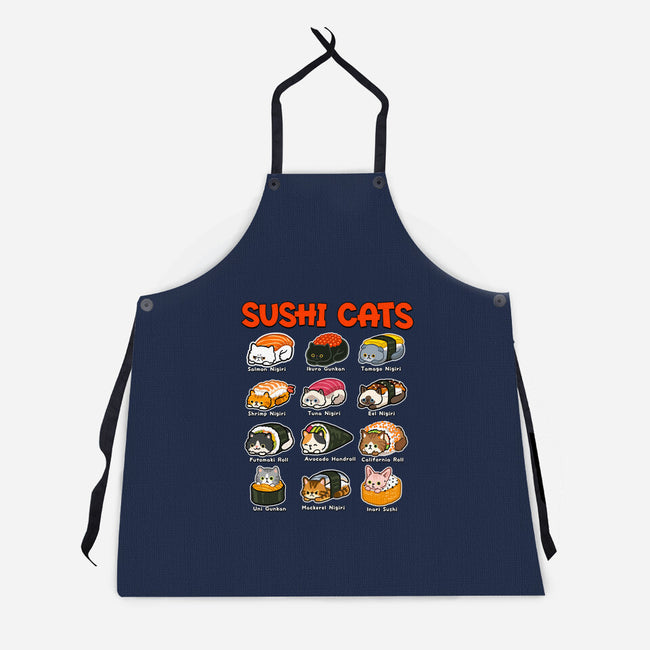 Kawaii Sushi Cats-Unisex-Kitchen-Apron-GoshWow