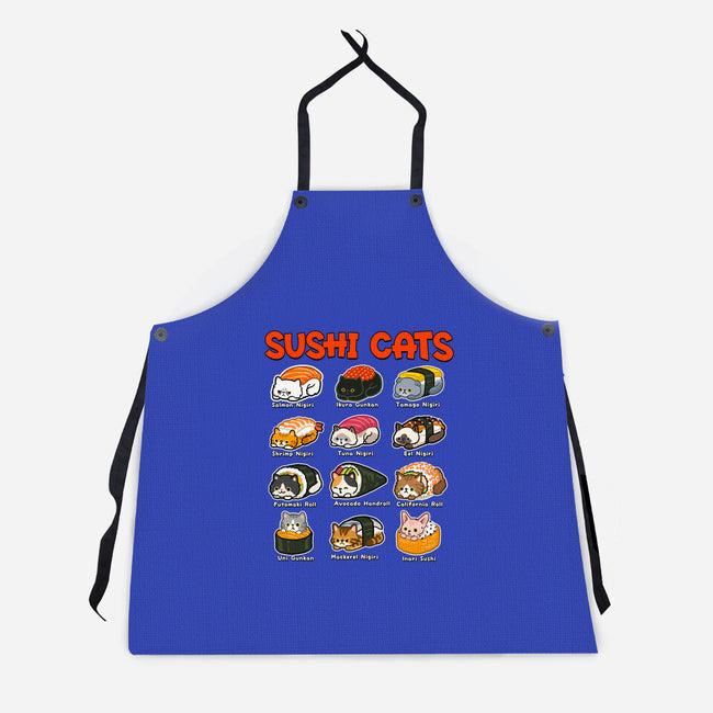Kawaii Sushi Cats-Unisex-Kitchen-Apron-GoshWow
