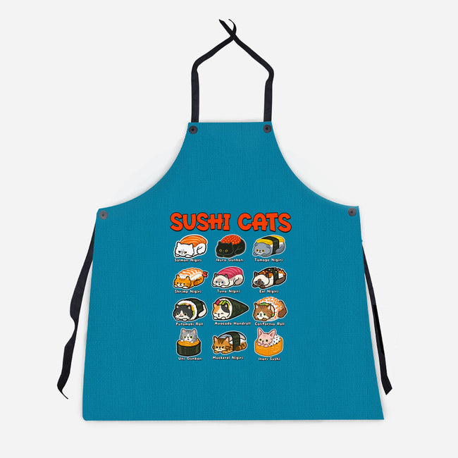 Kawaii Sushi Cats-Unisex-Kitchen-Apron-GoshWow