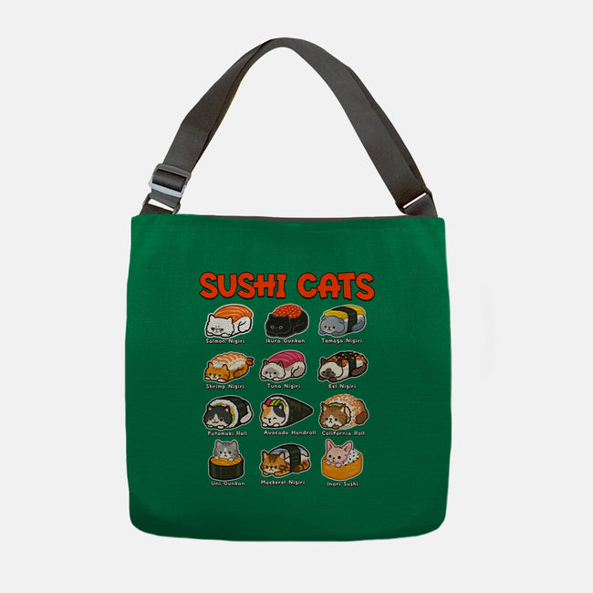 Kawaii Sushi Cats-None-Adjustable Tote-Bag-GoshWow