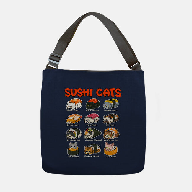 Kawaii Sushi Cats-None-Adjustable Tote-Bag-GoshWow