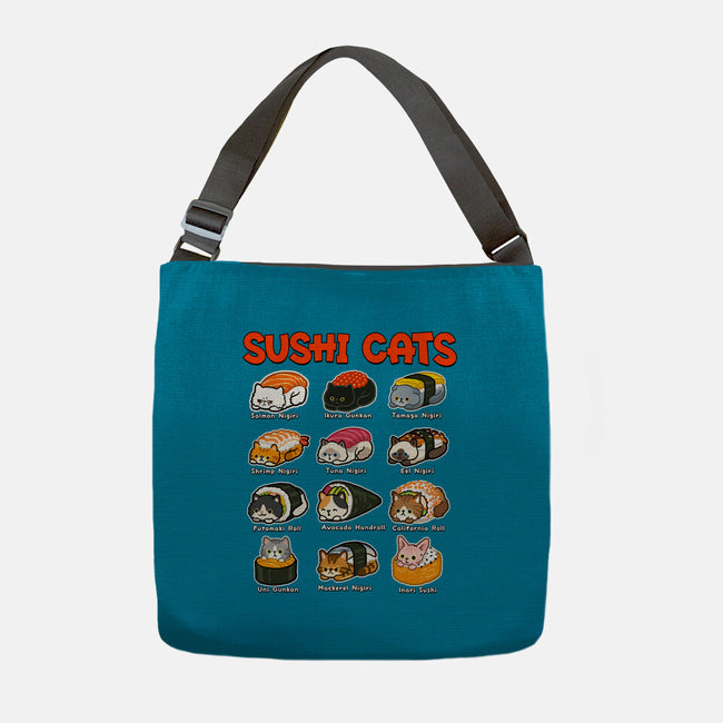 Kawaii Sushi Cats-None-Adjustable Tote-Bag-GoshWow