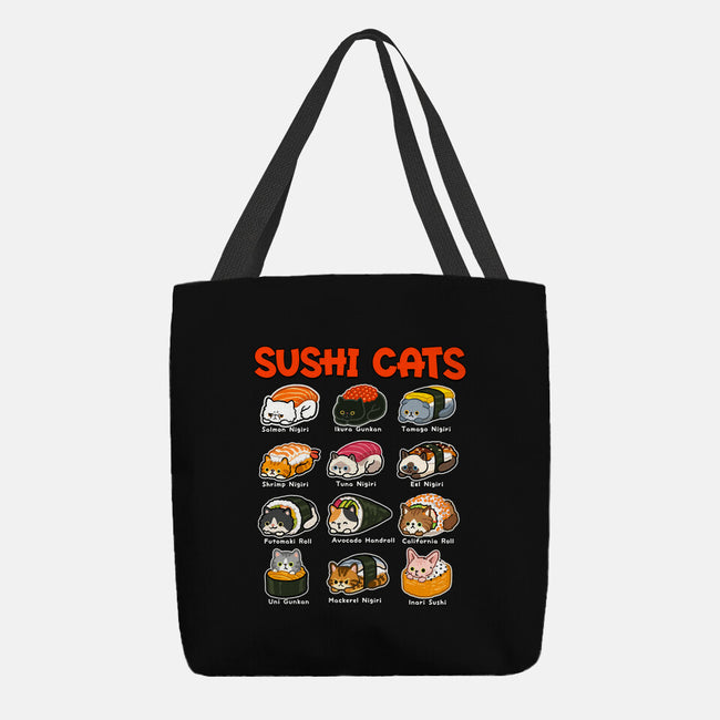 Kawaii Sushi Cats-None-Basic Tote-Bag-GoshWow
