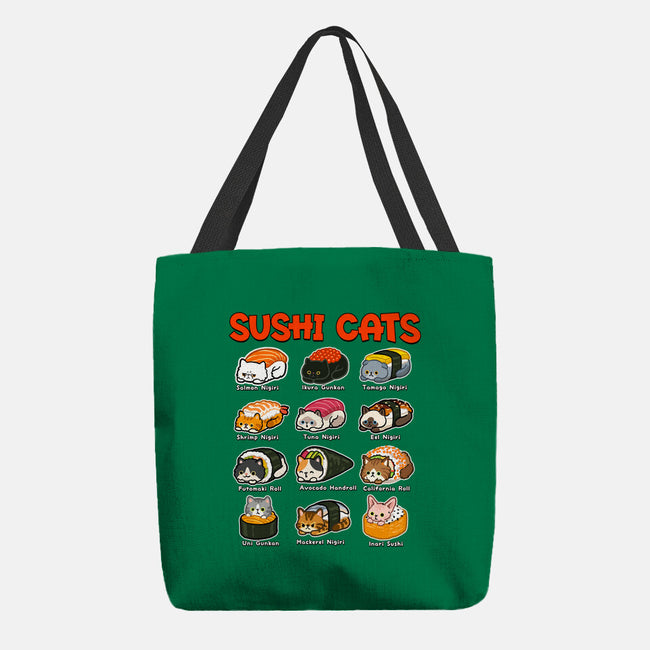 Kawaii Sushi Cats-None-Basic Tote-Bag-GoshWow