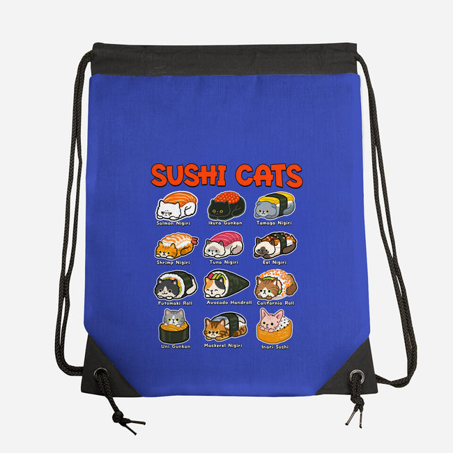 Kawaii Sushi Cats-None-Drawstring-Bag-GoshWow