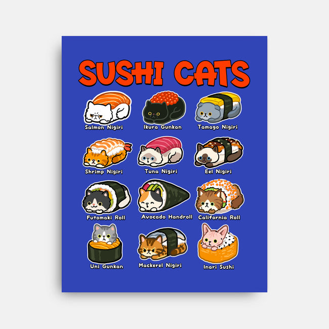 Kawaii Sushi Cats-None-Stretched-Canvas-GoshWow