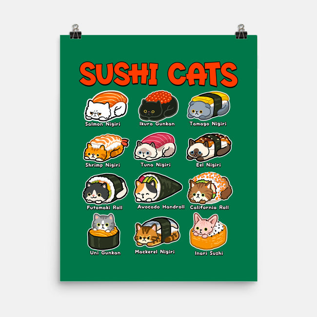 Kawaii Sushi Cats-None-Matte-Poster-GoshWow