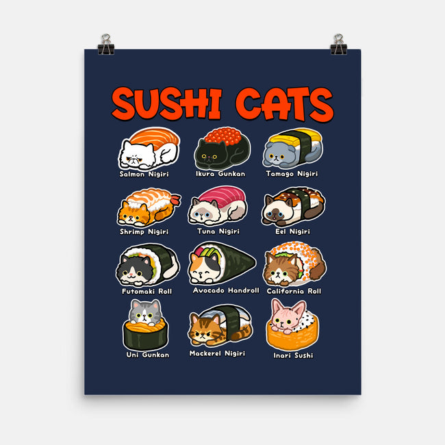 Kawaii Sushi Cats-None-Matte-Poster-GoshWow