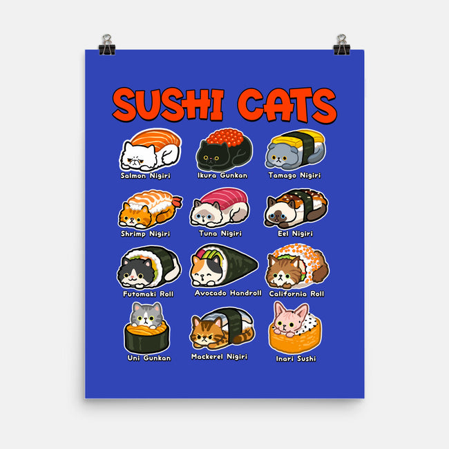 Kawaii Sushi Cats-None-Matte-Poster-GoshWow