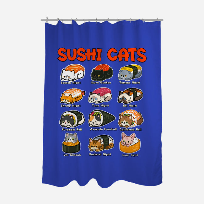Kawaii Sushi Cats-None-Polyester-Shower Curtain-GoshWow