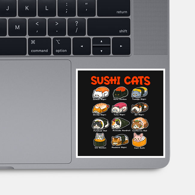 Kawaii Sushi Cats-None-Glossy-Sticker-GoshWow